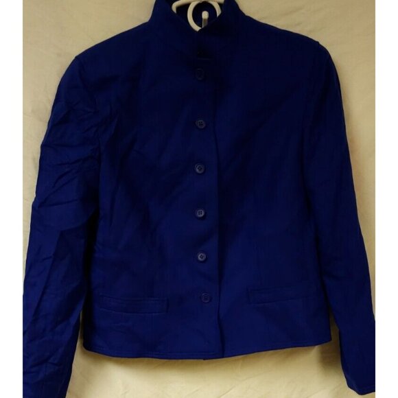 Vtg Jaeger London Sz 14To Fit Purple Pockets Button Up Wool Blazer Jacket - Picture 1 of 11